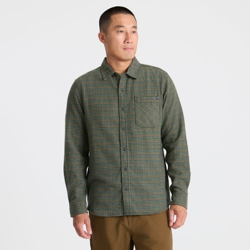 on model image of Crossroads Flannel Shirt