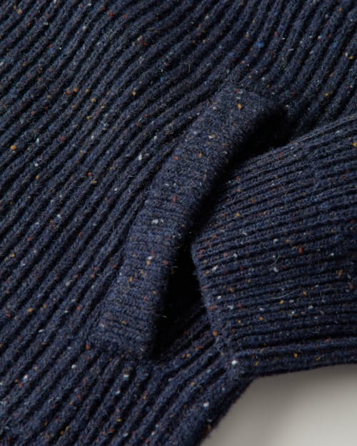 laydown detail image of Textured Wool Full-Zip Combat Sweater