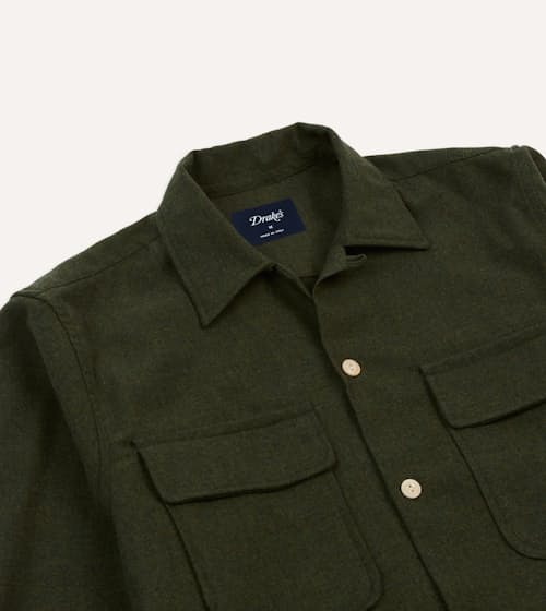 laydown detail image of Wool Camp Collar Work Shirt