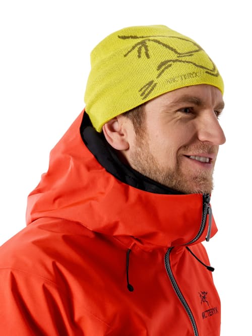 on model image of Bird Head Toque Beanie