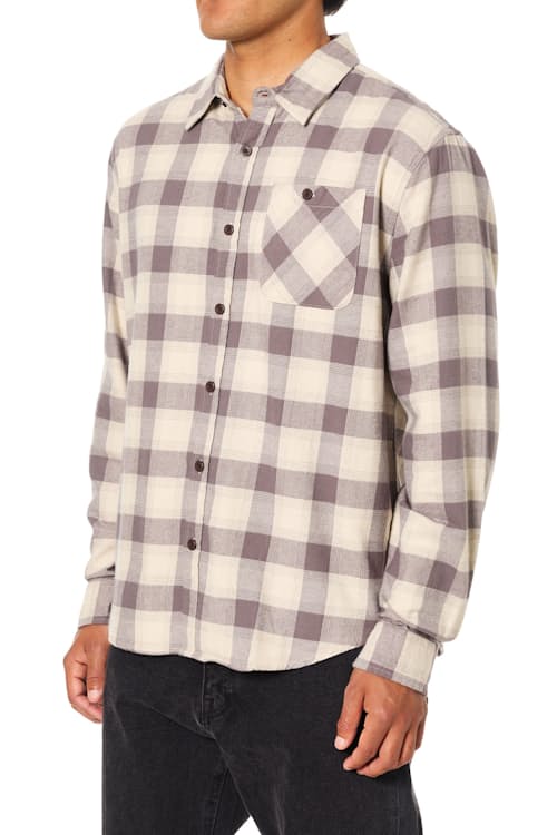 on model image of Derek Lightweight Brushed Flannel