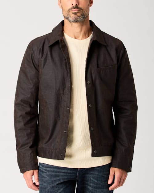 lifestyle image of James Waxed Snap Jacket
