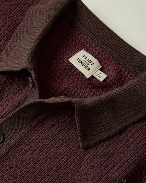 laydown detail image of Textured Button Front Collar