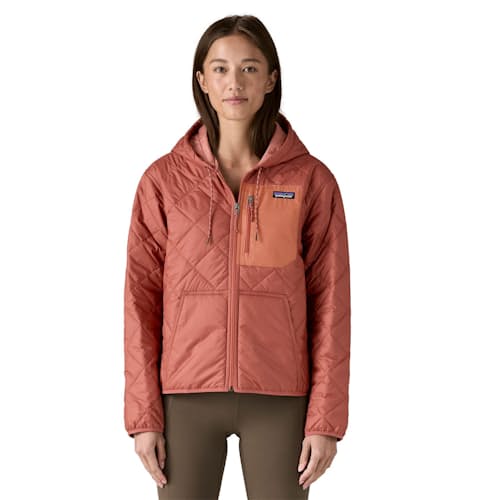 on model image of Women's Diamond Quilted Bomber Hoodie