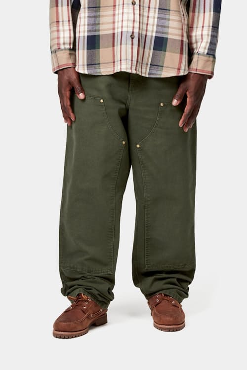 on model image of Double Knee Canvas Pant