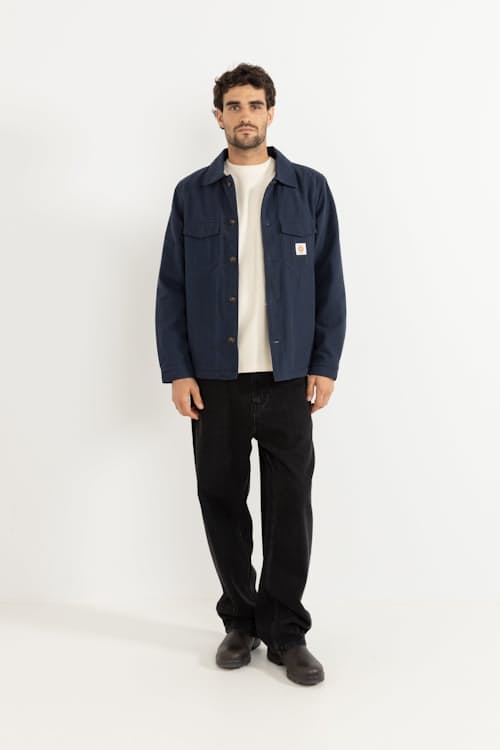 on model image of Sherpa Lined Work Shirt