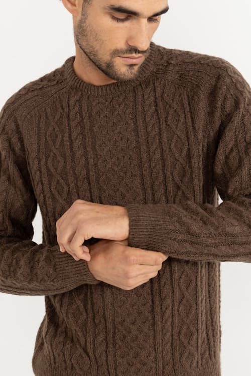 on model image of Mohair Fisherman Knit