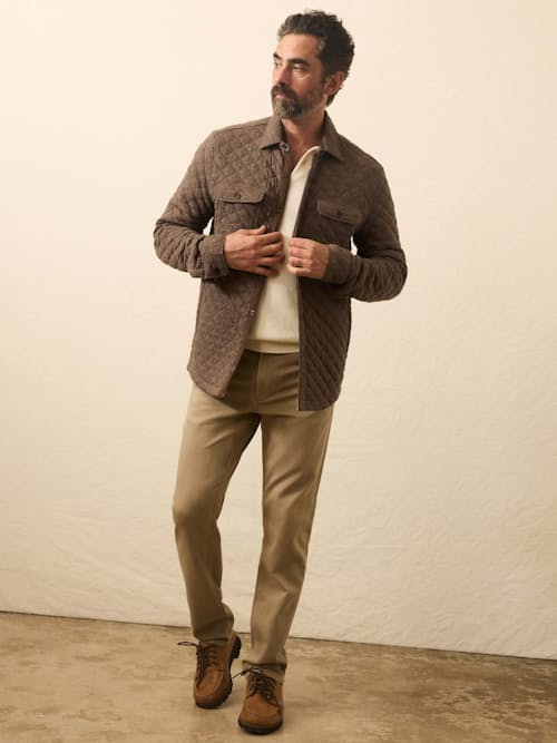 on model image of Epic Fleece Quilted CPO