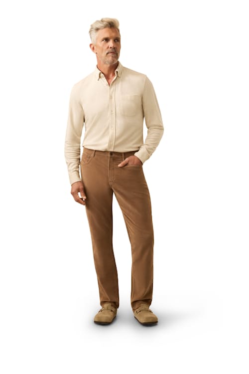 lifestyle image of Stretch Terry 5-Pocket Pant