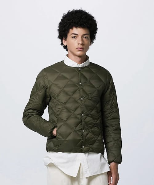 on model image of City Crewneck Down Jacket