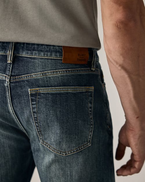 on model image of Stretch Selvedge Denim - HB Straight