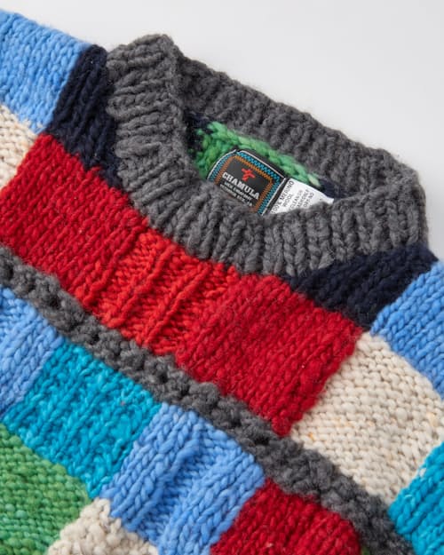 laydown detail image of Sampler Squares Pullover