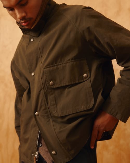 no crop image of Bay Waxed Cotton & Nylon Jacket