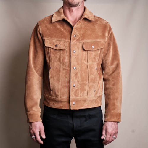 on model image of High Low Leather Jacket