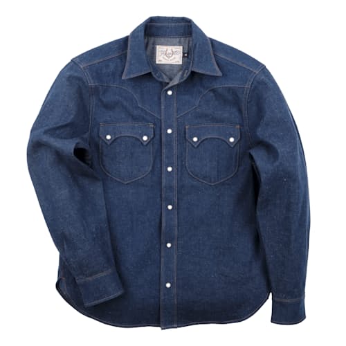 laydown image of Sinclair 10 oz. Japanese Denim Shirt