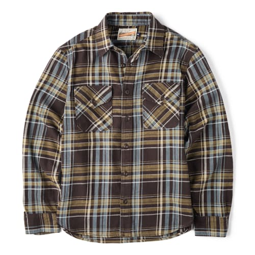 laydown image of Wells Japanese Woven Plaid Shirt