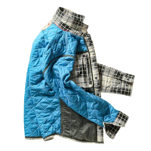 laydown image of Quilted Flannel Shirt Jacket