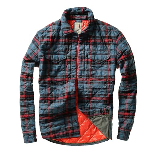 laydown image of Quilted Flannel Shirt Jacket