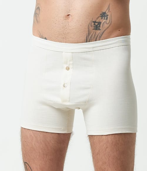 on model image of Button Facing Brief