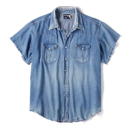 laydown image of Vintage 1990s Wrangler Denim Shirt
