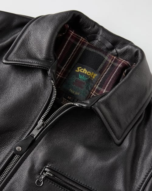 laydown detail image of Natural Pebbled Leather Jacket
