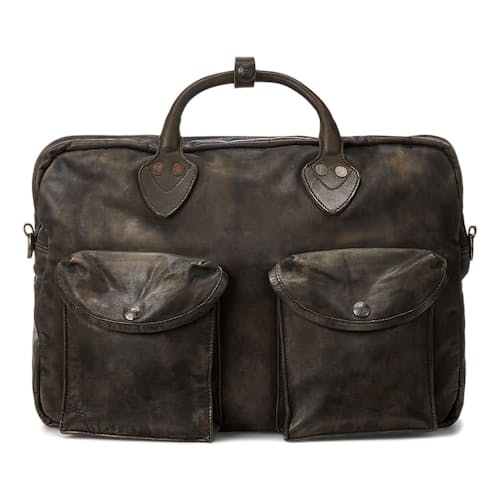 laydown image of Leather Cargo Briefcase