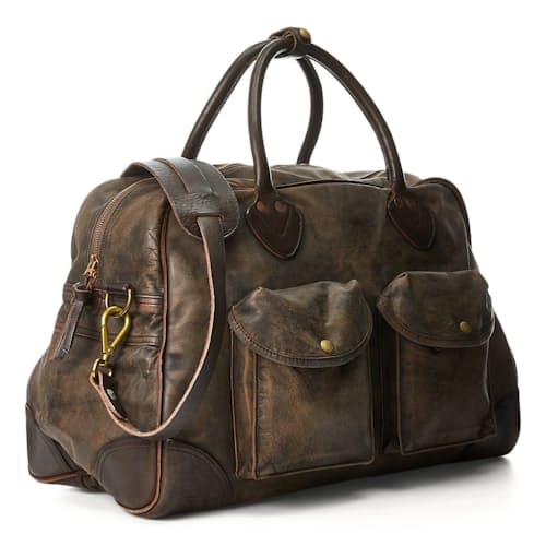 laydown image of Leather Burlington Duffle