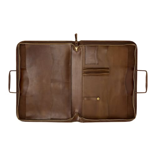 laydown image of Leather Rowan Briefcase