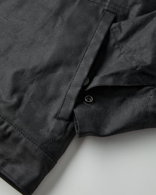 laydown detail image of The James Waxed Snap Jacket - Tall