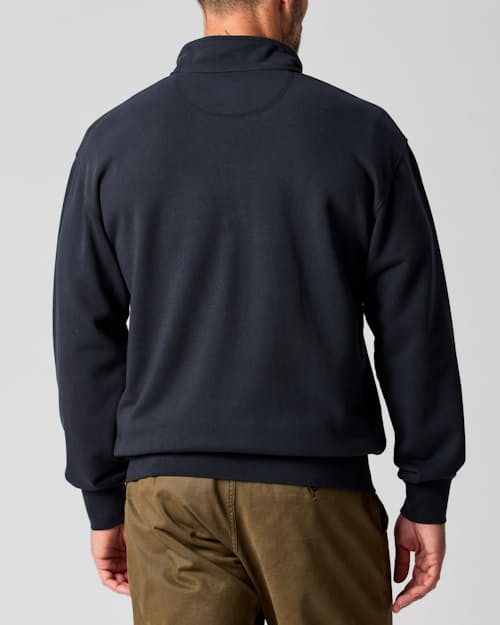 on model image of Midweight Terry Half Zip Sweatshirt