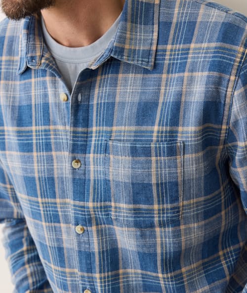 on model image of Classic Stretch Selvage Long Sleeve Shirt