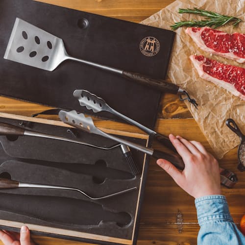 lifestyle image of 4-Piece BBQ Tool Set