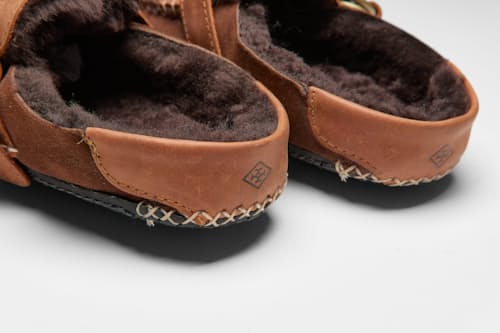 laydown detail image of Huckberry x Quoddy Ring Mule Shearling Slipper