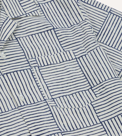 laydown detail image of Block Short Sleeve Camp Collar Shirt