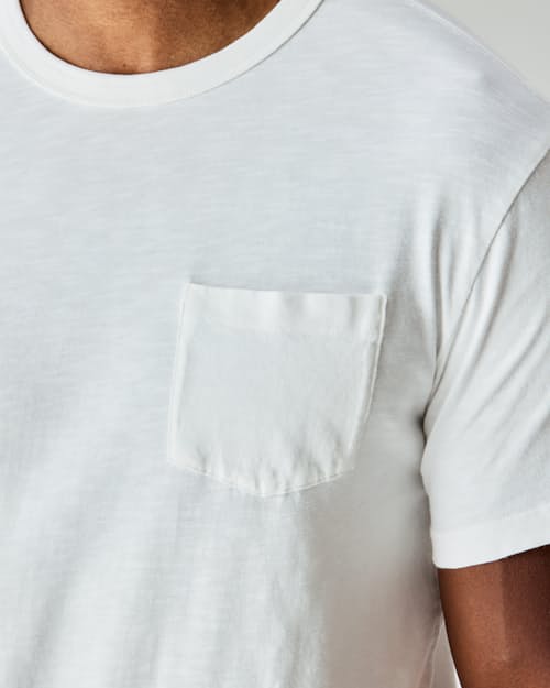 on model image of Short Sleeve Slub Pocket T-Shirt