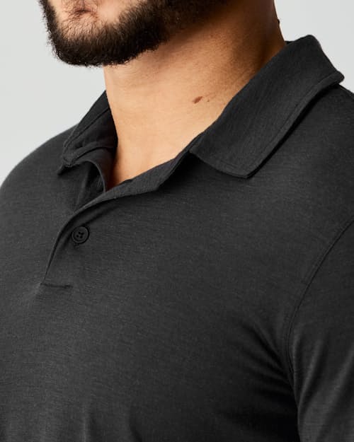 lifestyle image of 72-Hour Merino Polo Shirt