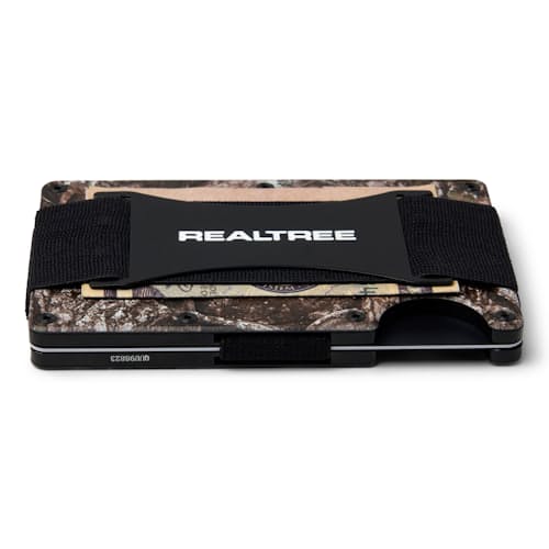 laydown image of Aluminum Wallet + Cash Strap