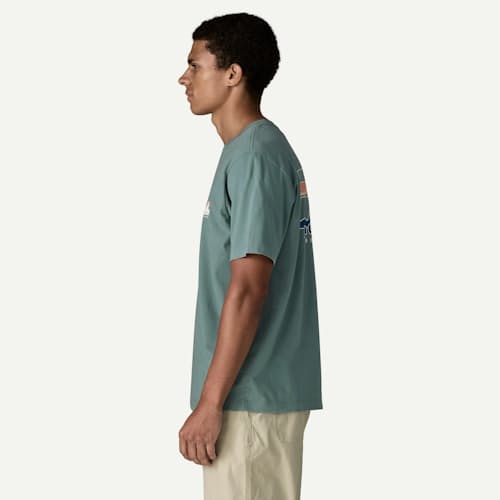 on model image of '73 Skyline T-Shirt