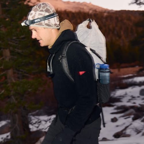 lifestyle image of Polartec Alpha Direct Hooded Fleece