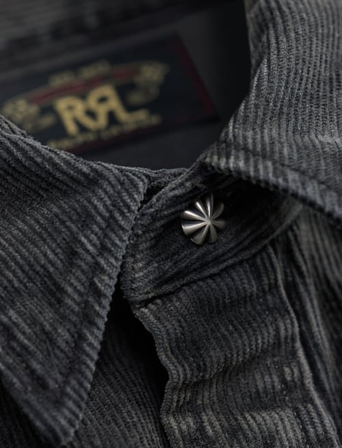 laydown detail image of Corduroy Buffalo Western Workshirt