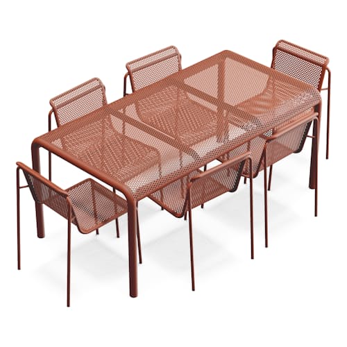 laydown image of Perf Dining Set (Table + 6 Chairs)