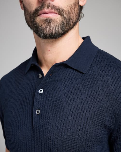on model image of Diamond Sweater Polo