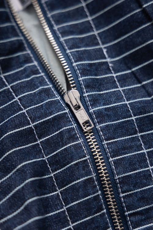 laydown detail image of Pinstripe Denim Tote