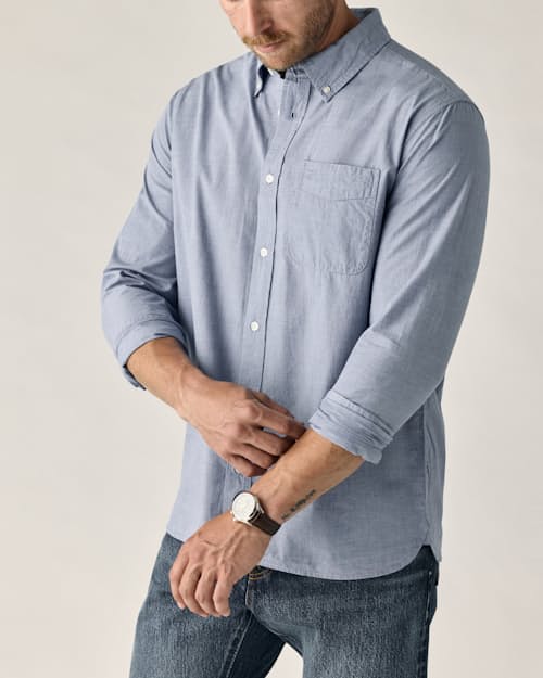 on model image of Poplin Draftsman Shirt
