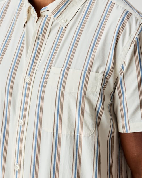 on model image of Poplin Draftsman Short Sleeve Shirt