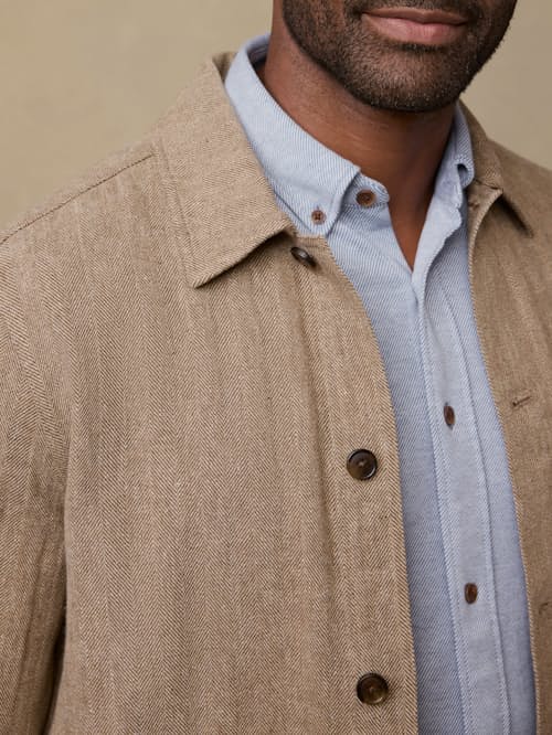 on model image of Herringbone Studio Jacket