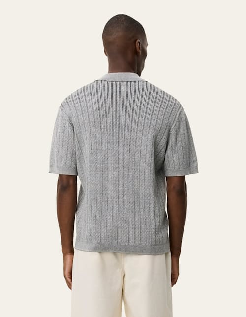 on model image of Evan Button Down Sweater Polo