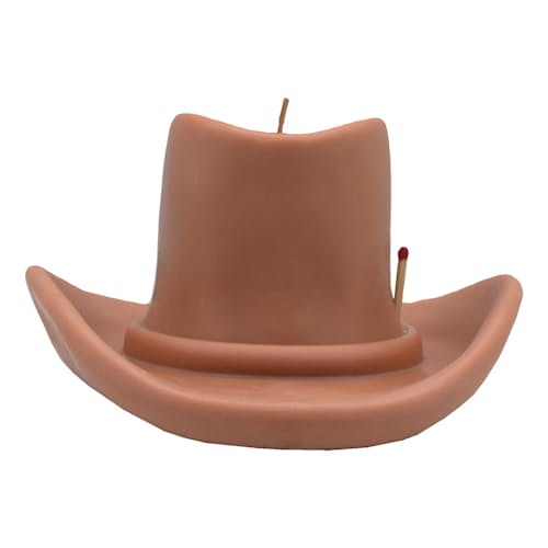 laydown image of Belle Star Cowboy Hat Candle
