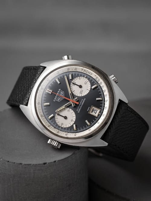 lifestyle image of Textured French Calfskin Leather Watch Strap