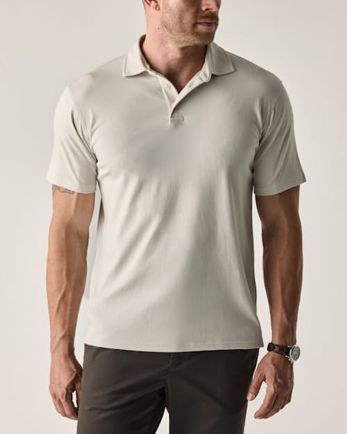lifestyle image of AloeKnit Polo Shirt